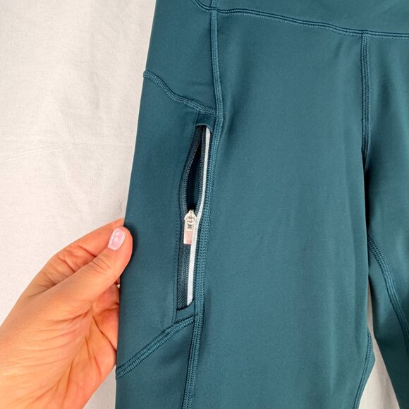 Athleta Women's High Rise Rainier Cold Weather Legging | Jade Green | Large - Picture 2 of 7